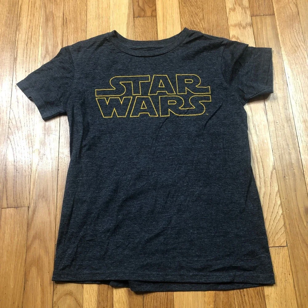 Old Navy Star Wars Shirt Boys Large Short Sleeve Top‎ Gray Cotton